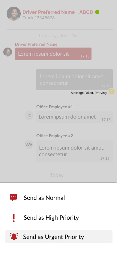 Message priority levels