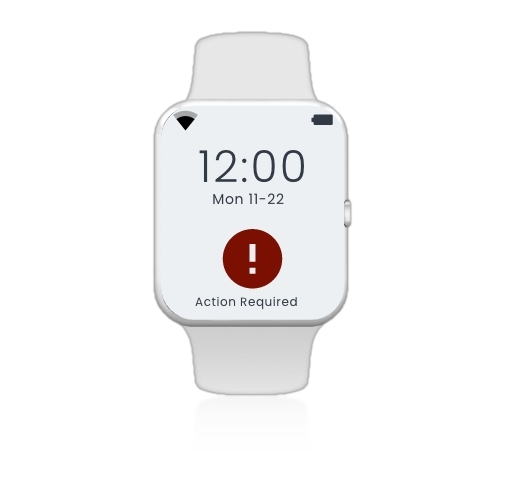Action Required alert screen, light theme
