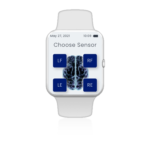 Choose Sensor screen, light theme with navy buttons