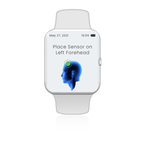 Place Sensor on Left Forehead screen, light theme